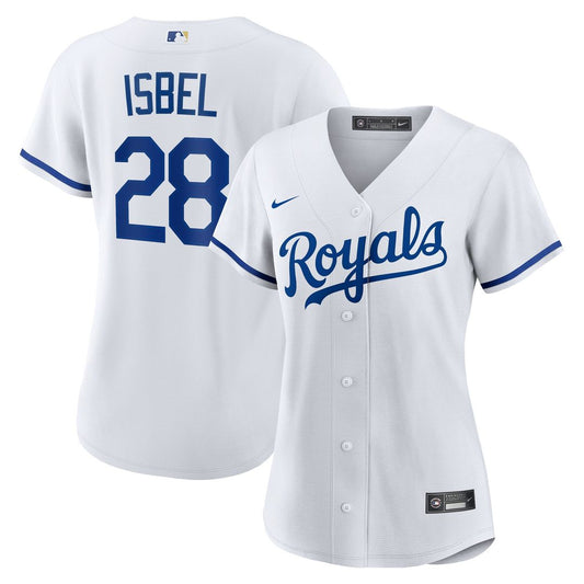 Kansas City Royals Kyle Isbel Nike Women's Home Replica Jersey - White MLB Team Jersey Baseball Fan Apparel
