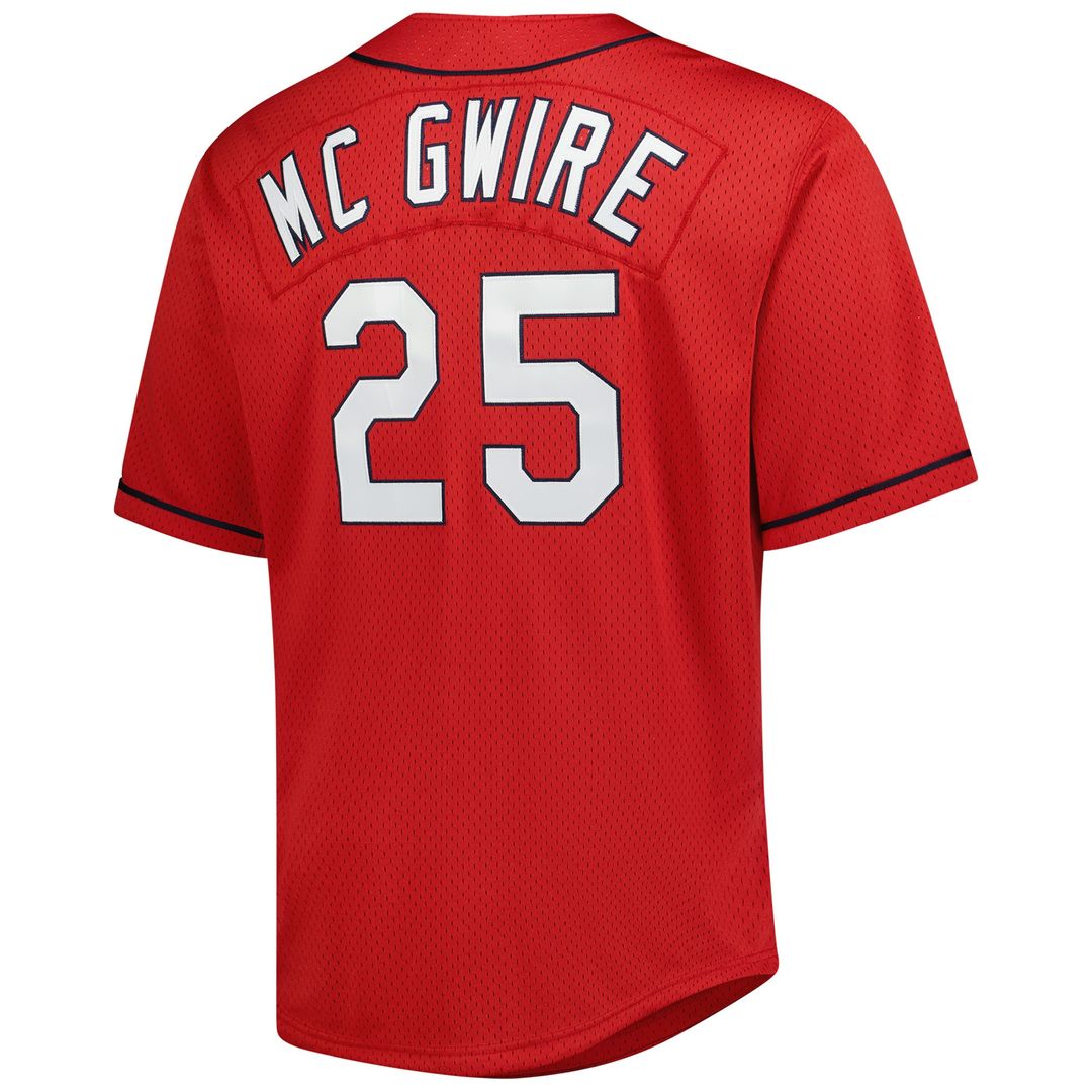 St. Louis Cardinals Mark McGwire Mitchell & Ness Big & Tall Cooperstown Mesh Batting Practice Jersey - Red MLB Team Jersey Baseball Fan Apparel