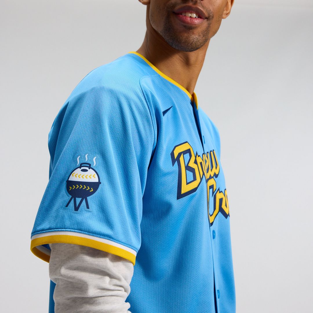Milwaukee Brewers Nike City Connect Limited Jersey - Light Blue MLB Team Jersey Baseball Fan Apparel