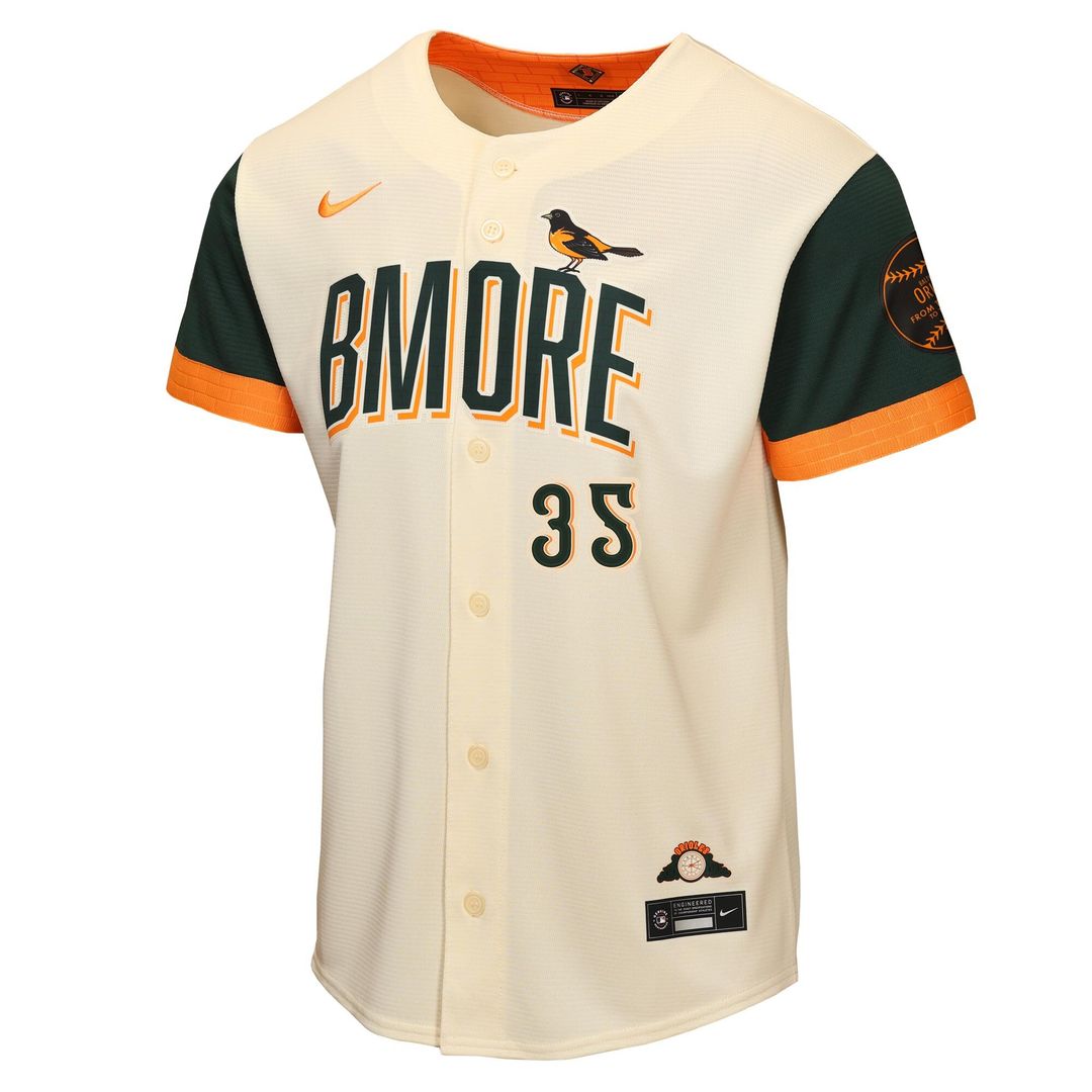 Baltimore Orioles Adley Rutschman Nike Youth 2026 City Connect Stadium Jersey - Cream MLB Team Jersey Baseball Fan Apparel