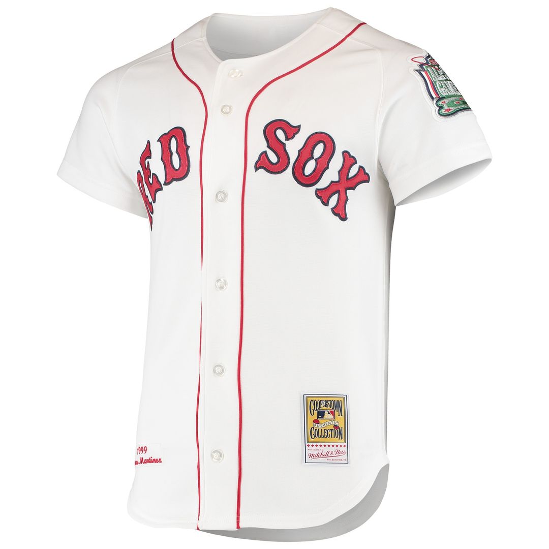 Boston Red Sox Pedro Martinez Mitchell & Ness 1999 Cooperstown Home Authentic Jersey - White MLB Team Jersey Baseball Fan Apparel