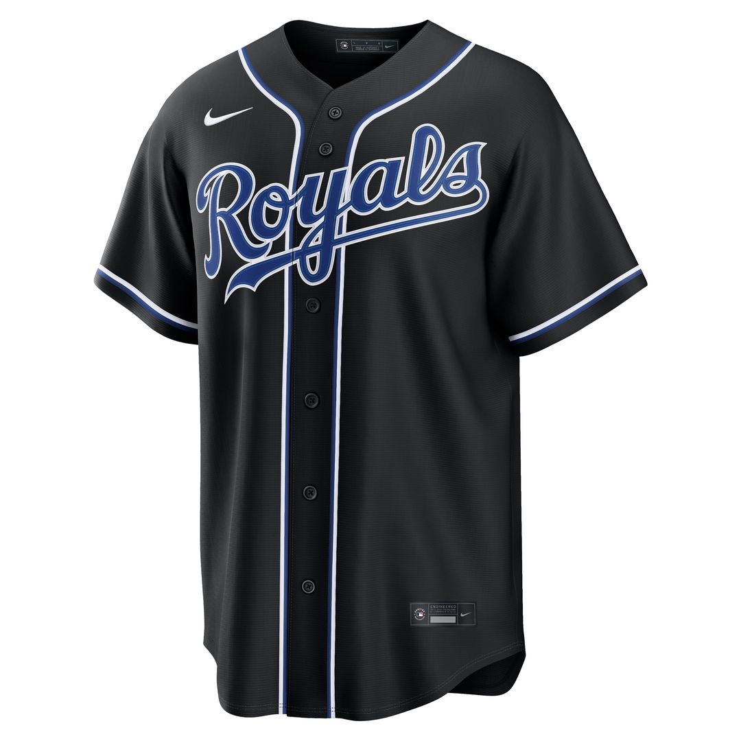 Kansas City Royals Bobby Witt Jr. Nike Fashion Replica Black Out Jersey MLB Team Jersey Baseball Fan Apparel
