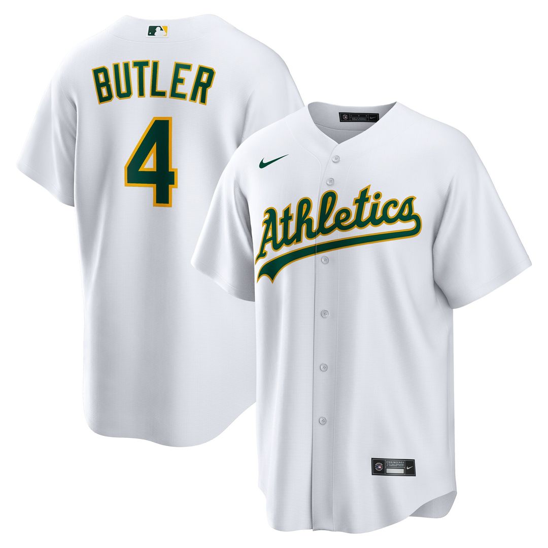 Athletics Lawrence Butler Nike Home Replica Jersey - White MLB Team Jersey Baseball Fan Apparel