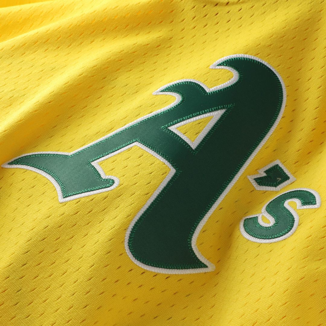 Athletics Rickey Henderson Mitchell & Ness Authentic Batting Practice Jersey - Yellow MLB Team Jersey Baseball Fan Apparel