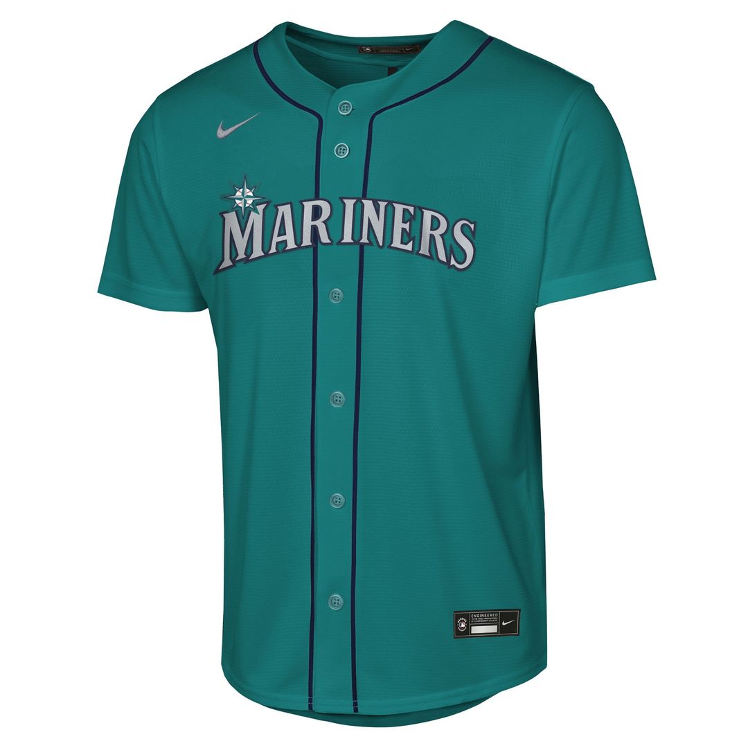 Seattle Mariners Cal Raleigh Nike Youth Alternate Replica Jersey - Teal MLB Team Jersey Baseball Fan Apparel