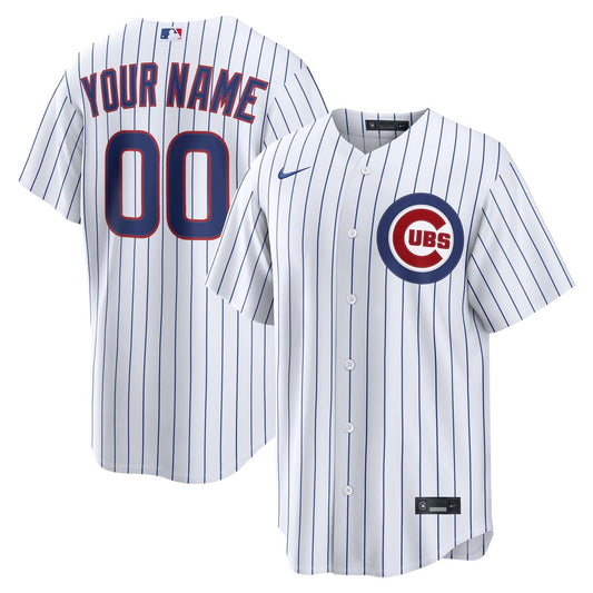 Chicago Cubs Nike Home Replica Custom Jersey - White MLB Team Jersey Baseball Fan Apparel