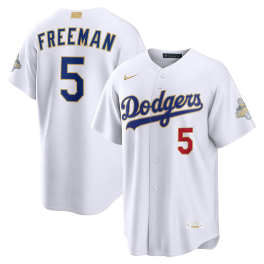 Los Angeles Dodgers Freddie Freeman Nike 2026 Gold Collection Stadium Jersey - White MLB Team Jersey Baseball Fan Apparel