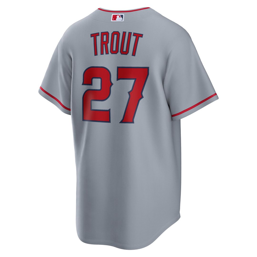 Los Angeles Angels Mike Trout Nike Road Replica Jersey - Gray MLB Team Jersey Baseball Fan Apparel
