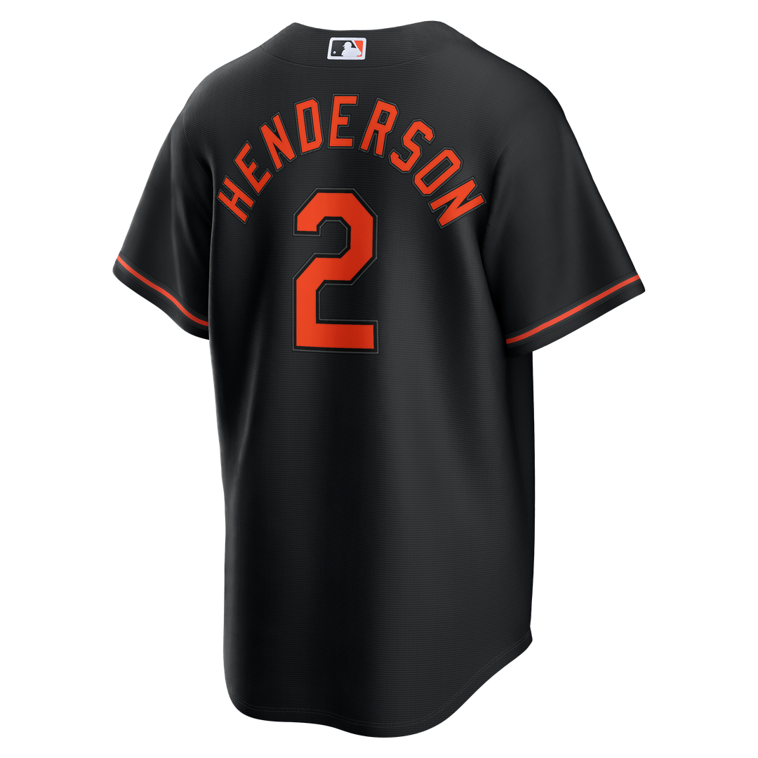 Baltimore Orioles Gunnar Henderson Nike Alternate Replica Jersey - Black MLB Team Jersey Baseball Fan Apparel
