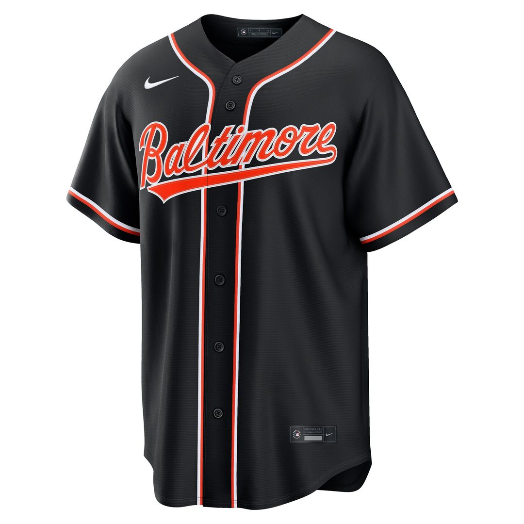 Baltimore Orioles Nike Fashion Replica Black Out Jersey MLB Team Jersey Baseball Fan Apparel