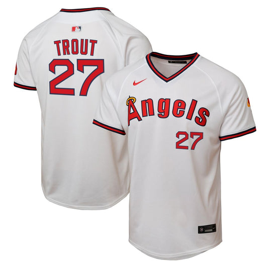 Los Angeles Angels Mike Trout Nike Youth Alternate 2 Limited Player Jersey - White MLB Team Jersey Baseball Fan Apparel