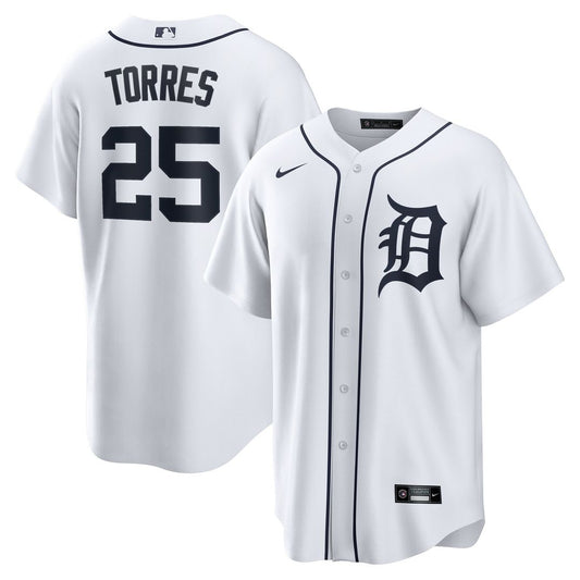 Detroit Tigers Gleyber Torres Nike Home Replica Jersey - White MLB Team Jersey Baseball Fan Apparel