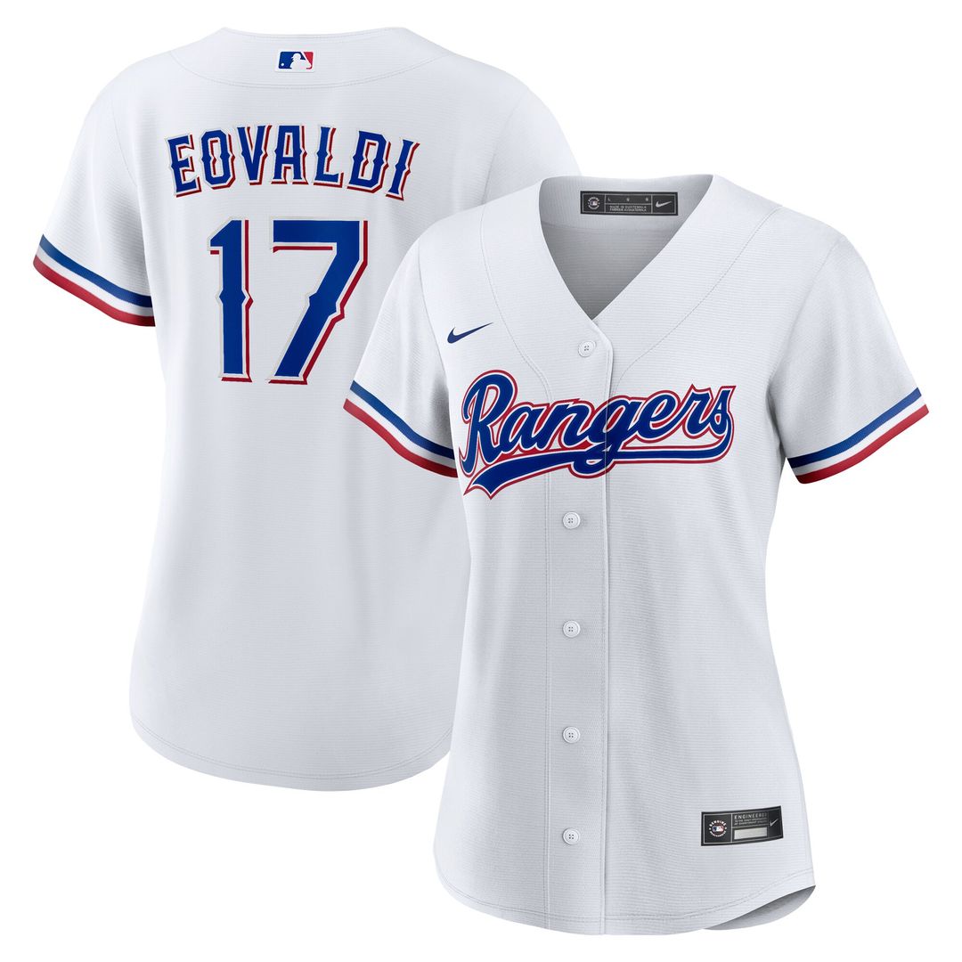 Texas Rangers Nathan Eovaldi Nike Women's Home Replica Jersey - White MLB Team Jersey Baseball Fan Apparel