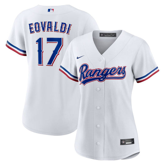 Texas Rangers Nathan Eovaldi Nike Women's Home Replica Jersey - White MLB Team Jersey Baseball Fan Apparel