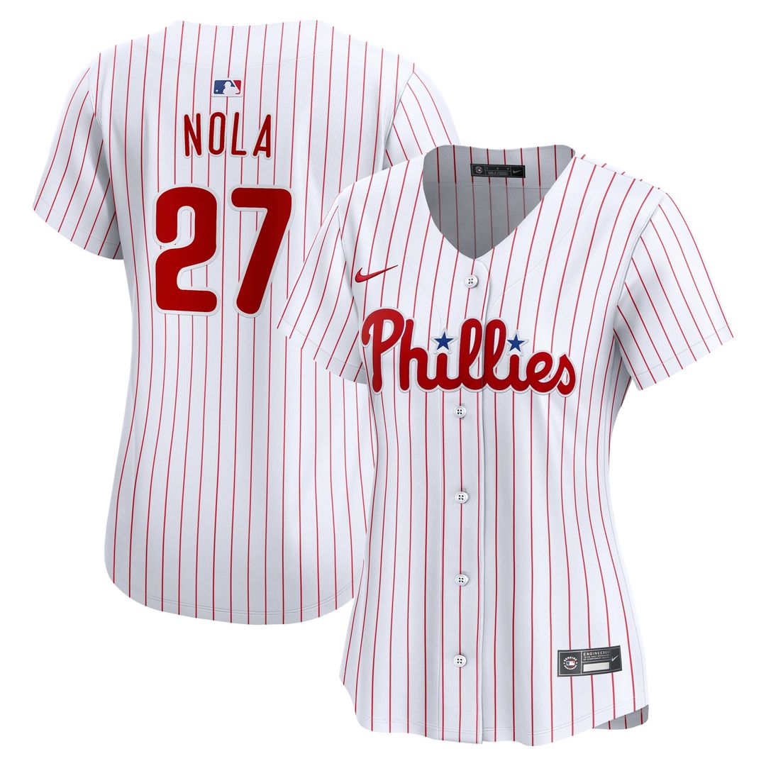 Philadelphia Phillies Aaron Nola Nike Women's Home Limited Player Jersey - White MLB Team Jersey Baseball Fan Apparel