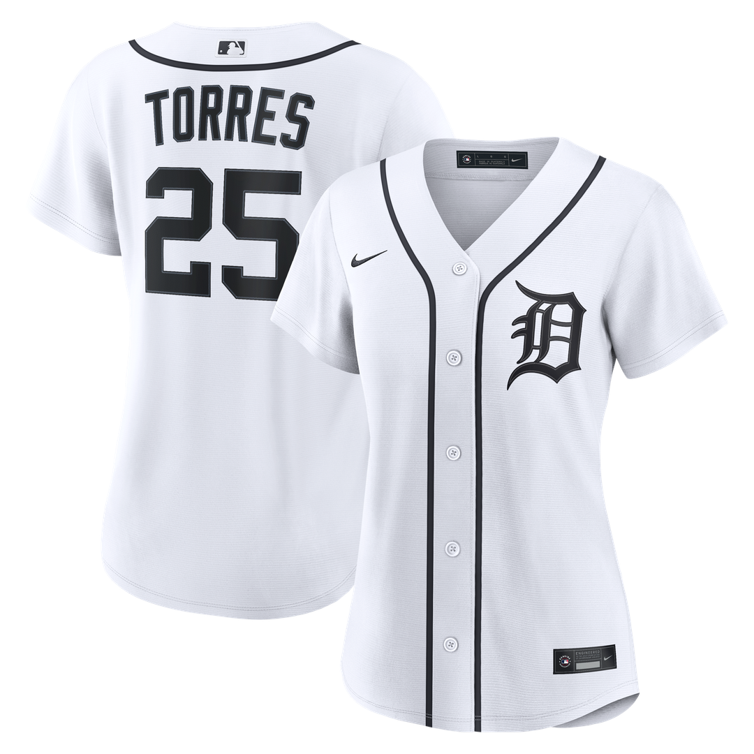 Detroit Tigers Gleyber Torres Nike Women's Home Replica Jersey - White MLB Team Jersey Baseball Fan Apparel