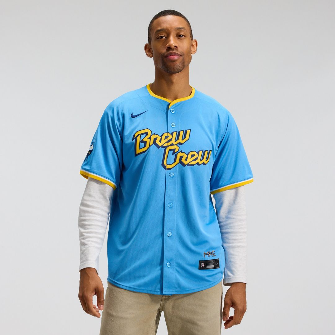 Milwaukee Brewers Nike City Connect Limited Jersey - Light Blue MLB Team Jersey Baseball Fan Apparel