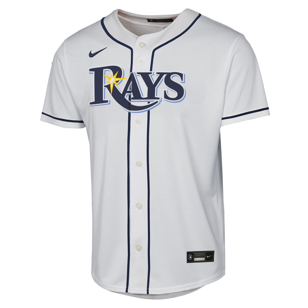 Tampa Bay Rays Junior Caminero Nike Youth Home Replica Player Jersey - White MLB Team Jersey Baseball Fan Apparel