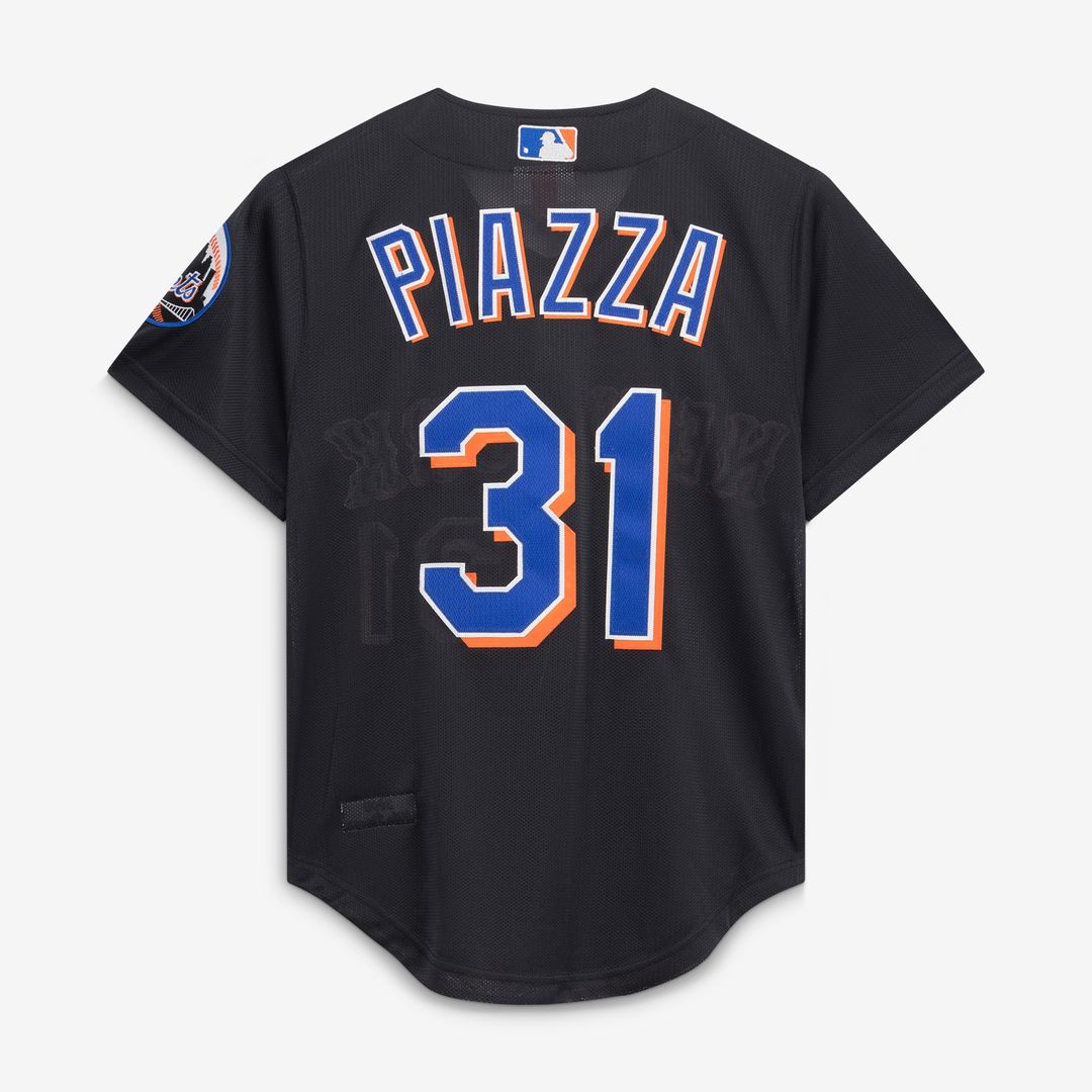 New York Mets Mike Piazza Mitchell & Ness Cooperstown 2000 Batting Practice Jersey - Black MLB Team Jersey Baseball Fan Apparel