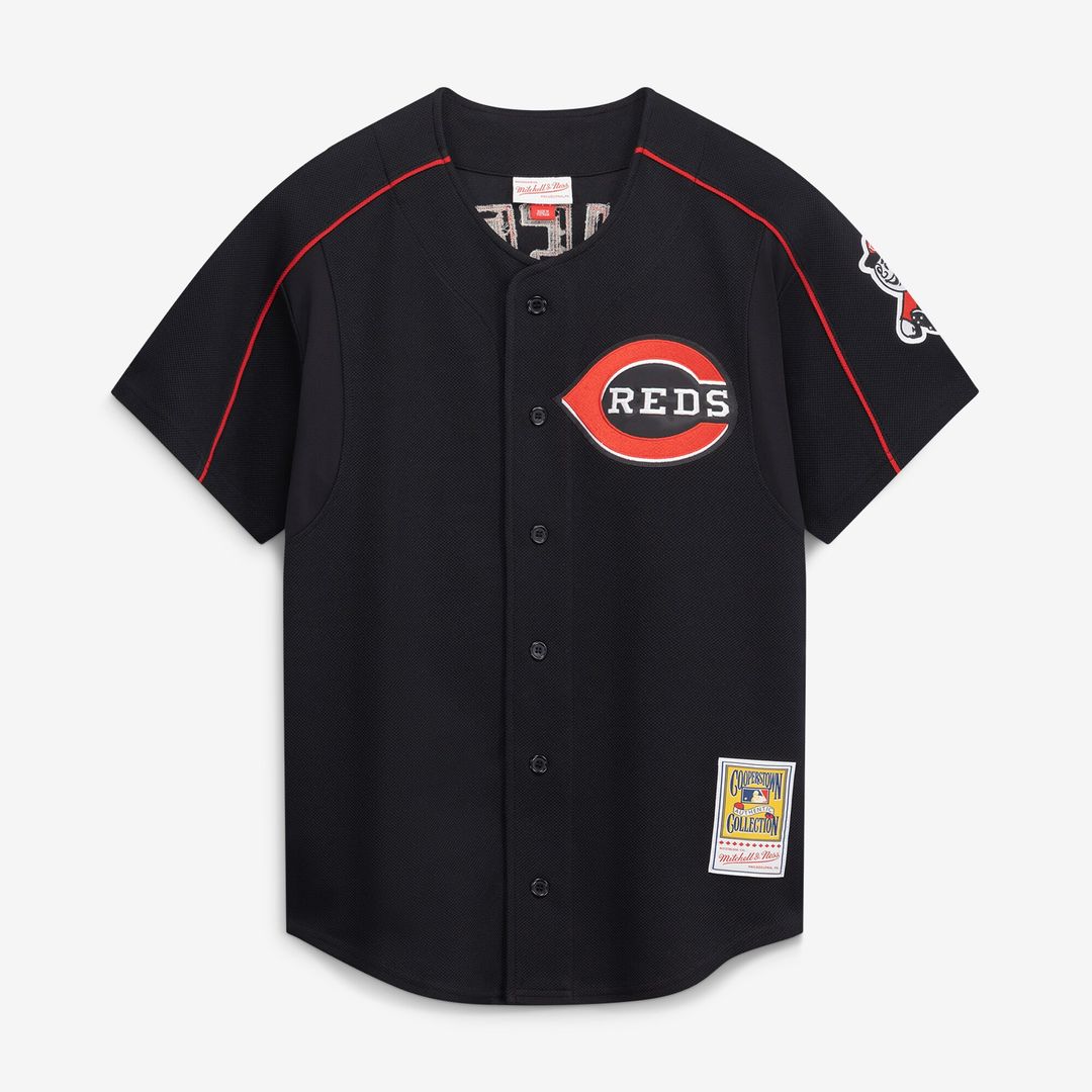 Cincinnati Reds Ken Griffey Jr. Mitchell & Ness Cooperstown Authentic Mesh Batting Practice Jersey - Black MLB Team Jersey Baseball Fan Apparel