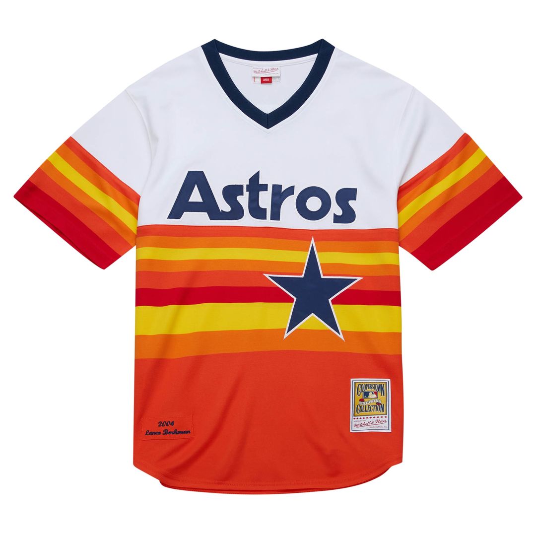 Houston Astros Lance Berkman Mitchell & Ness 2004 Cooperstown Authentic Throwback Jersey - White MLB Team Jersey Baseball Fan Apparel