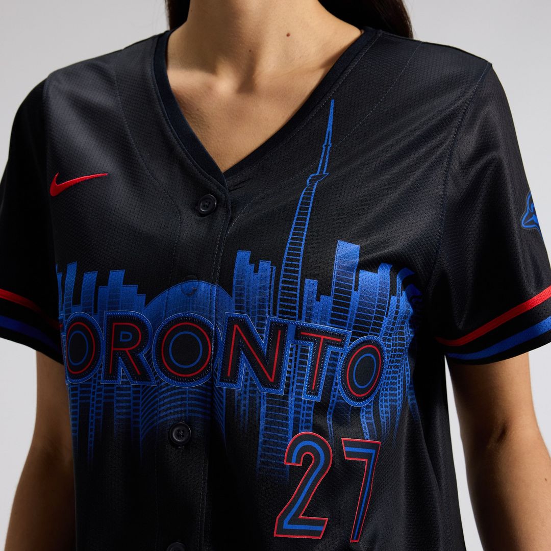 Toronto Blue Jays Vladimir Guerrero Jr. Nike Women's 2024 City Connect Limited Player Jersey - Navy MLB Team Jersey Baseball Fan Apparel