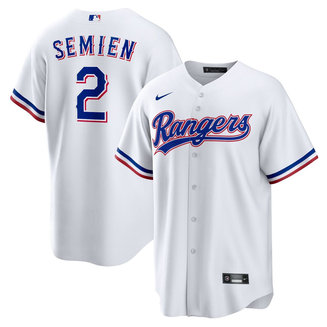 Texas Rangers Marcus Semien Nike Home Replica Player Jersey - White MLB Team Jersey Baseball Fan Apparel
